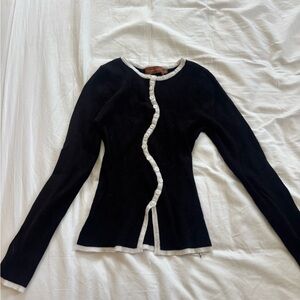 Elegant Black and White Women's Top